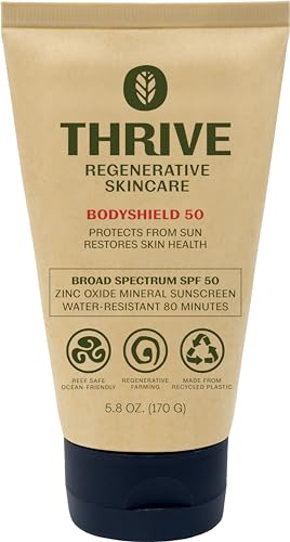Thrive Natural Care Reef Safe Sunscreen SPF50 - Hawaii 104 Reef Act Compliant - Mineral Sunscreen Non-Nano Zinc Oxide - Vegan, (5.8 Oz (Pack of 1)) Beauty and Personal Care Thrive Natural Care Default Title