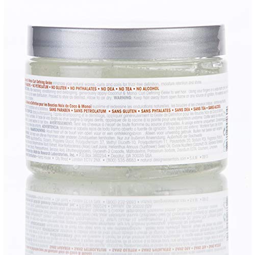 Design Essentials Natural Coconut & Monoi Curl Defining Gelée with Sunflower Oil, Lightweight Frizz Control for Curly & Coily Hair, 12 oz