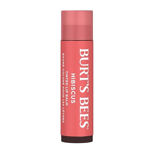 Burts Bees 100% Natural Tinted Lip Balm, Hibiscus with Shea Butter & Botanical Waxes 1 Tube