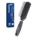 RHOS Hair Brush for Men - Detangler Hair Brush for Styling/Massage - Nylon Bristles for Wet & Dry Hair, Bangs, Thin, Short Hair - Gray