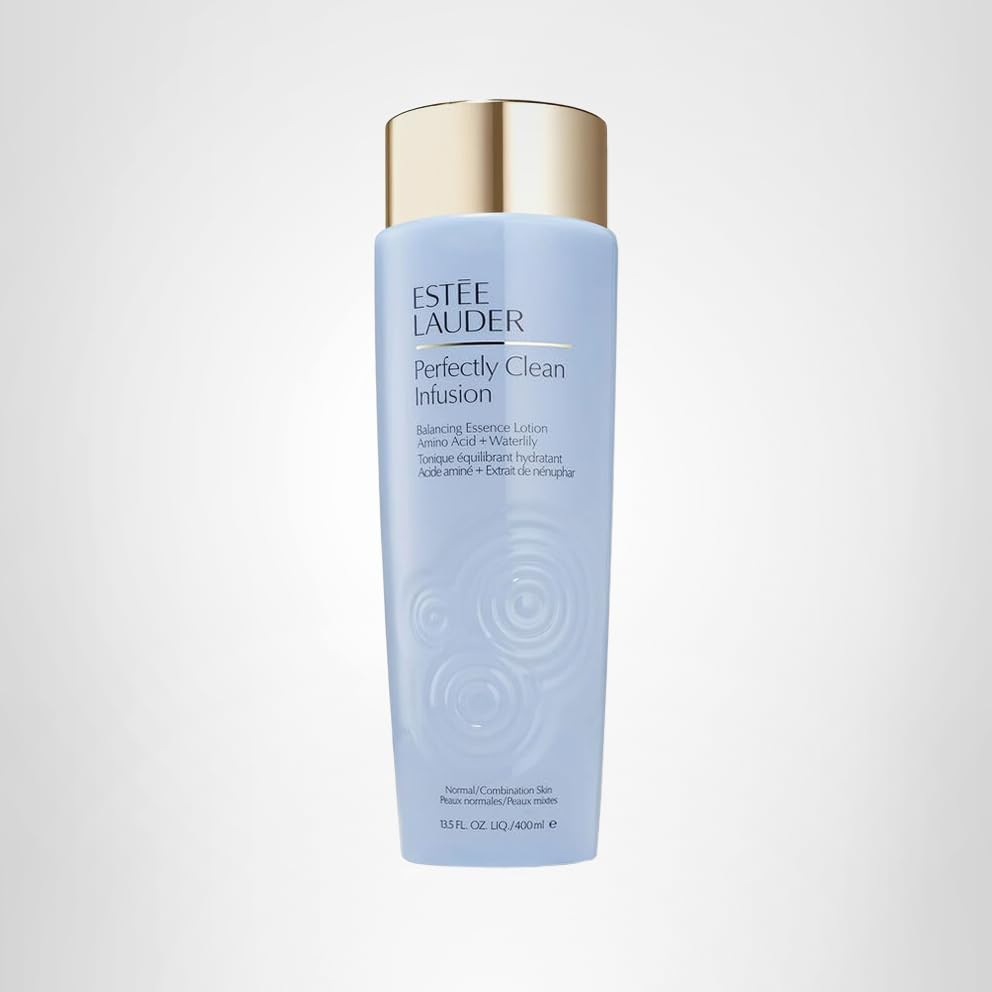 Estée Lauder Perfectly Clean Infusion Balancing Skin Essence Face Lotion Toner with Amino Acid + Waterlily, 13.5 Fl Oz