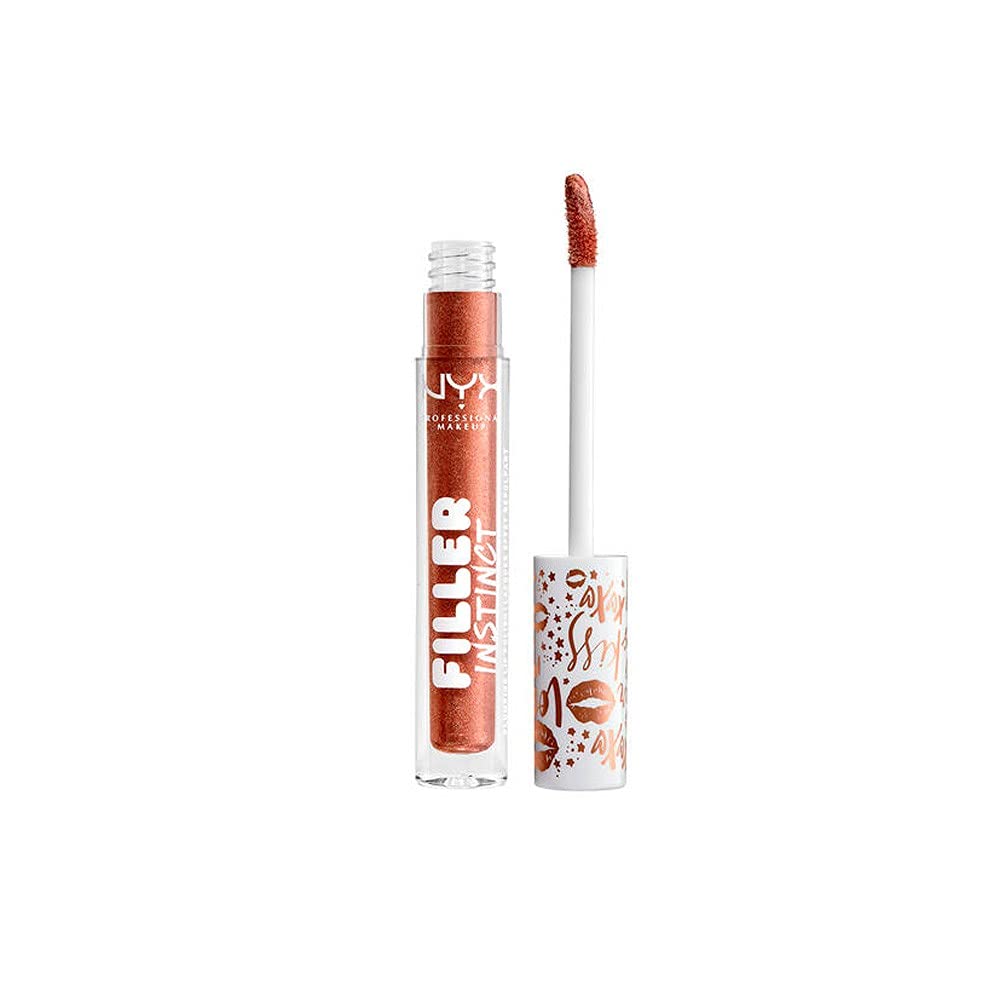 NYX PROFESSIONAL MAKEUP Filler Instinct Plumping Lip Polish, Lip Plumper Gloss - Cheap Fills (Bronze Gold)