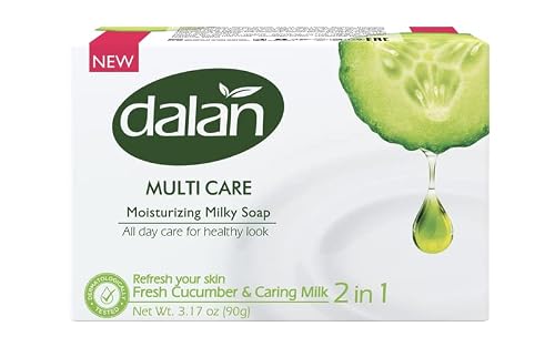 Dalan Multi Care Moisturizing Soap 2 in 1 (Fresh Cucumber & Caring Milk, 3 Pack)