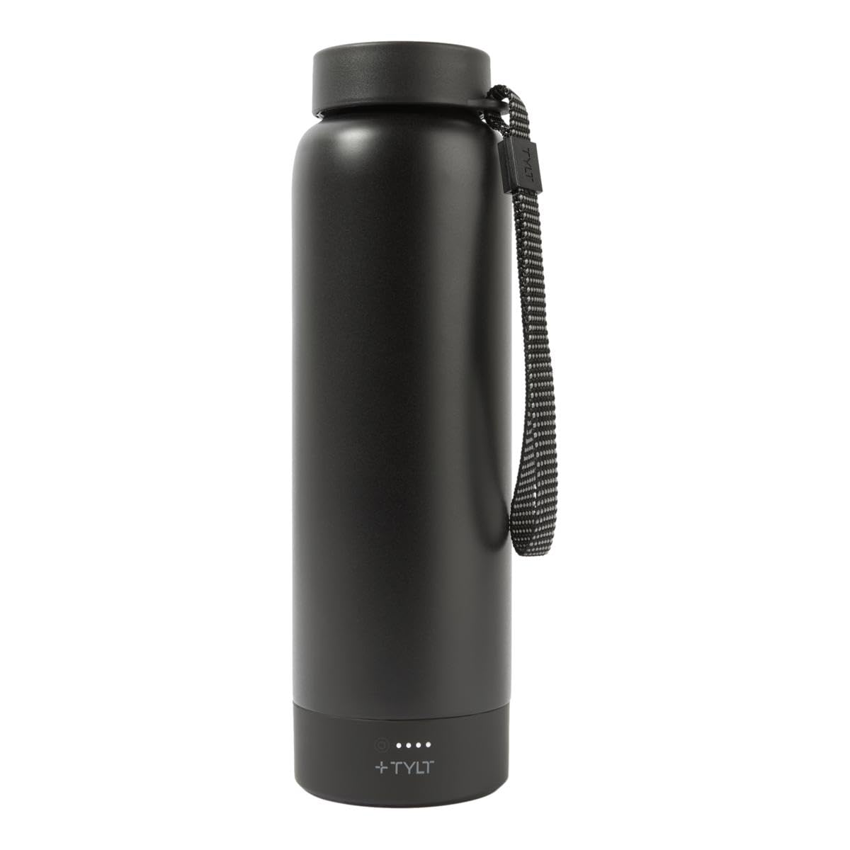 TYLT Power Bottle 2.0 24oz Stainless Steel Wide Mouth Water Bottle Removable 5700mAh Magnetic Portable Power Bank Dishwasher Safe Cup Holder