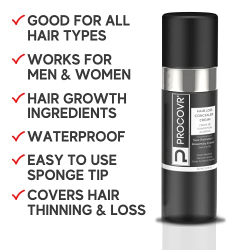 PROCOVR The ORIGINAL Thinning Hair and Hairline Concealer, Natural Hair Mascara for Balding Areas, Root Touch-Up for Thicker Appearance (Natural Brown