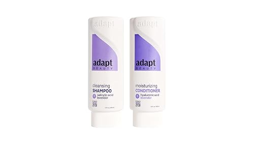 Adapt Beauty Shampoo and Conditioner Set with salicylic acid, hyaluronic acid and lavender - Inclusive, Fast-Rinse, Sulfate-Free Formula