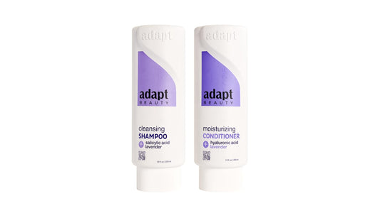 Adapt Beauty Shampoo and Conditioner Set with salicylic acid, hyaluronic acid and lavender - Inclusive, Fast-Rinse, Sulfate-Free Formula