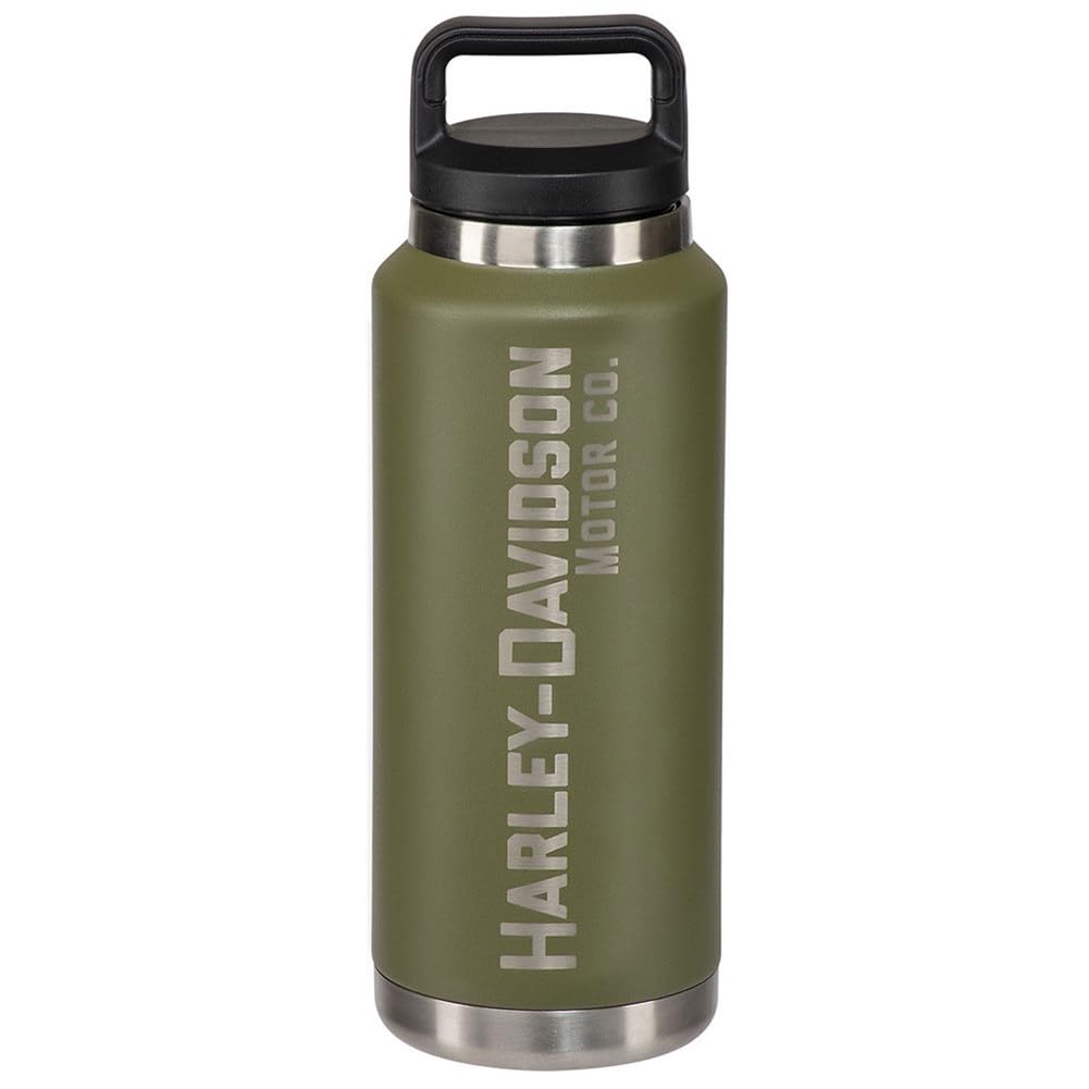 Harley-Davidson Motor Co. Water Bottle, Double-Wall Stainless Steel - Green