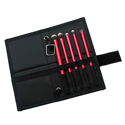 Professional Hypoallergenic Cosmetic Makeup Eye Shadow Brush Kit with Carrying Case (5-Piece Set)