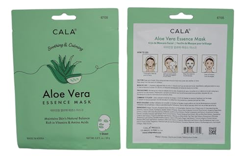 Cala essence facial mask sheets 5 count, 5 Count (Aloe Vera)