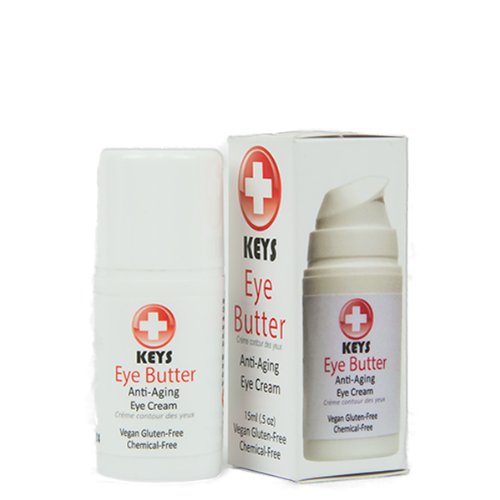 Keys Eye Butter Luminescent Natural, Vegan, Chemical-Free Moisturizing Eye Cream for Sensitive Skin in Airless Travel Pump - with Whole Cucumber