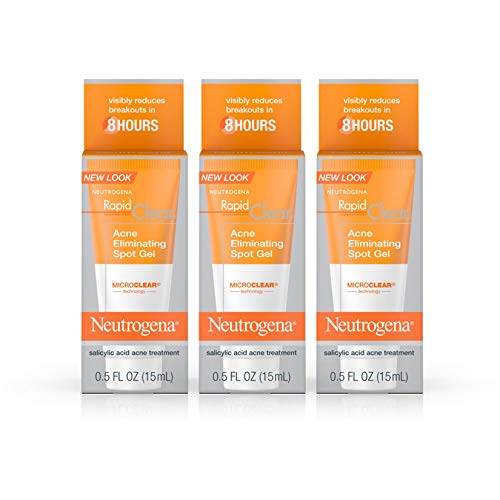 Neutrogena Rapid Clear Acne Eliminating Spot ment Gel with Witch Hazel and Salicylic Acid Acne Medicine for Acne-Prone Skin, 0.5 fl. oz (Pack of 3) Beauty & Personal Care Neutrogena