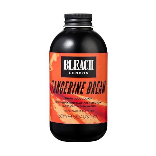 BLEACH LONDON Tangerine Dream Color - Semi-Permanent Bright True Orange, Vegan, Cruelty Free, Vibrant Temporary Hair Color Cream 5.07 fl oz