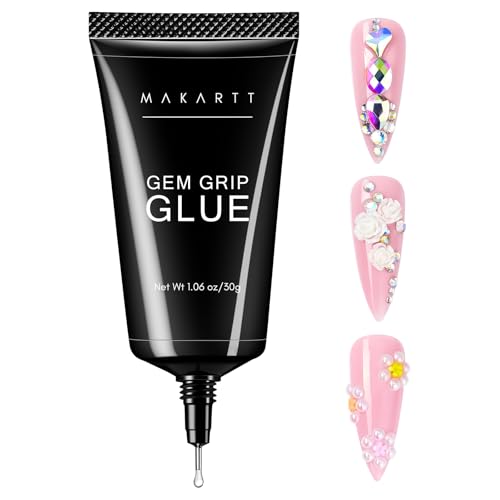 Makartt No Wipe Rhinestone Glue for Nails, 30G Super Strong Nail Charm Glue Bling Gel for 3D Decorations Nail Art Gems Jewelry Diamond for Nail Techs Beauty and Personal Care Makartt Default Title