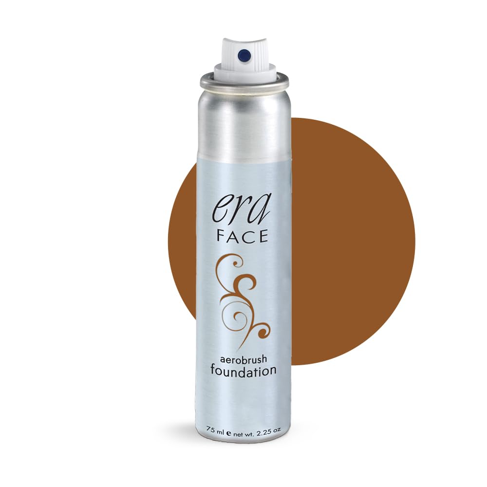 ERA Face spray makeup (R9 Chestnut, 2.25 oz) - airbrush foundation, everyday, buildable, professional spray on cosmetics by Era Beauty