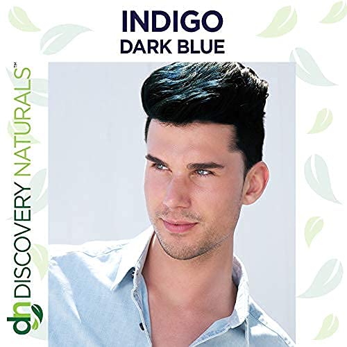Indigo Dark Blue Hair Color For All Kit | 100% All Natural Hair Dye & Beard Dye Powder Kit Organic, Herbal & Vegan Chemical & Cruelty Free Permanent