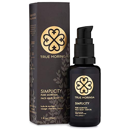 True Moringa Oil 100% Pure, Cold-Pressed Moringa Oil for Face, Hair & Skin?Anti Aging. Brightening Moisturizer, Unscented 30 ml ?