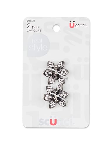 Scunci 2 pcs Small Flower shaped Hair Claws, 21530-A