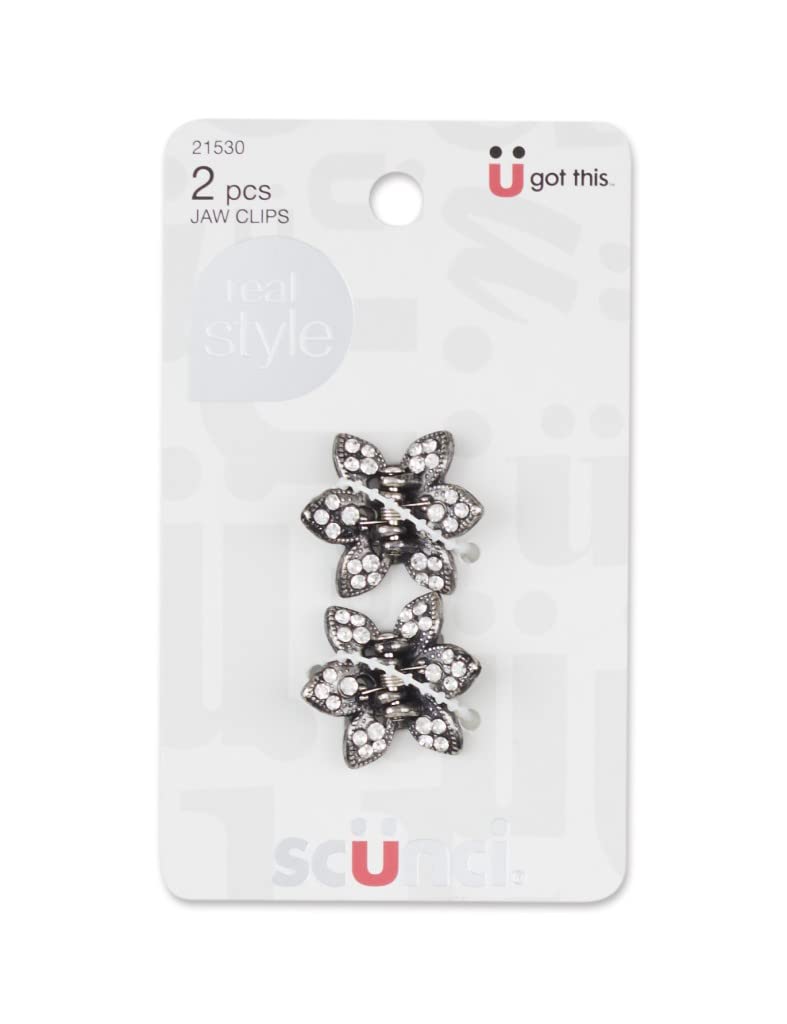 Scunci 2 pcs Small Flower shaped Hair Claws, 21530-A