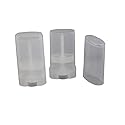 Elandy 15ml Empty Oval Lip Balm Tubes Deodorant Containers Lip Balm Tubes Lip Gloss Container Holder With Caps Clear/White Pack of 6pcs (Transparent)