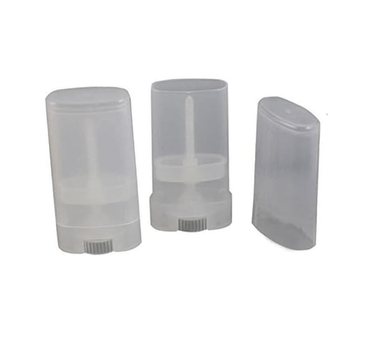 Elandy 15ml Empty Oval Lip Balm Tubes Deodorant Containers Lip Balm Tubes Lip Gloss Container Holder With Caps Clear/White Pack of 6pcs (Transparent)