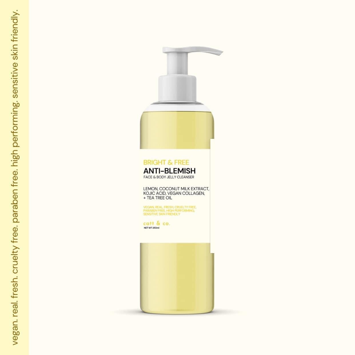 Catt & co. Bright and Free ANTI- BLEMISH FACE & BODY JELLY CLEANSER 250ML