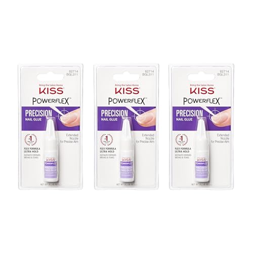 Kiss Powerflex Precision Nail Glue 0.10 Ounce (Pack of 3) Beauty & Personal Care KISS