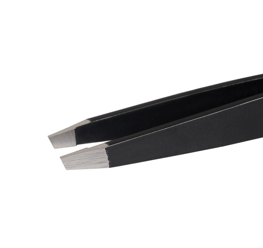 Abdul of Sialkot Tweezers for Eyebrows -Slant Tip Professional Stainless Steel Eyebrow Tweezers for Women & Men - Great Precision on Brow, Facial Hair
