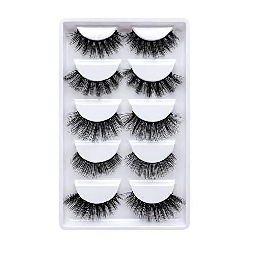 3D Mink False Eyelashes Luxurious Cross Thick Long Fake Eye Lashes Eye Makeup-5 Pairs (5pair mixed)