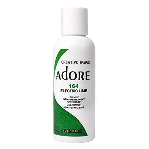 Adore Semi Permanent Hair Color (164 Electric Lime) | Vegan & Cruelty-Free Green Hair Dye | No Ammonia, No Peroxide, No Alcohol | 4 Fl Oz