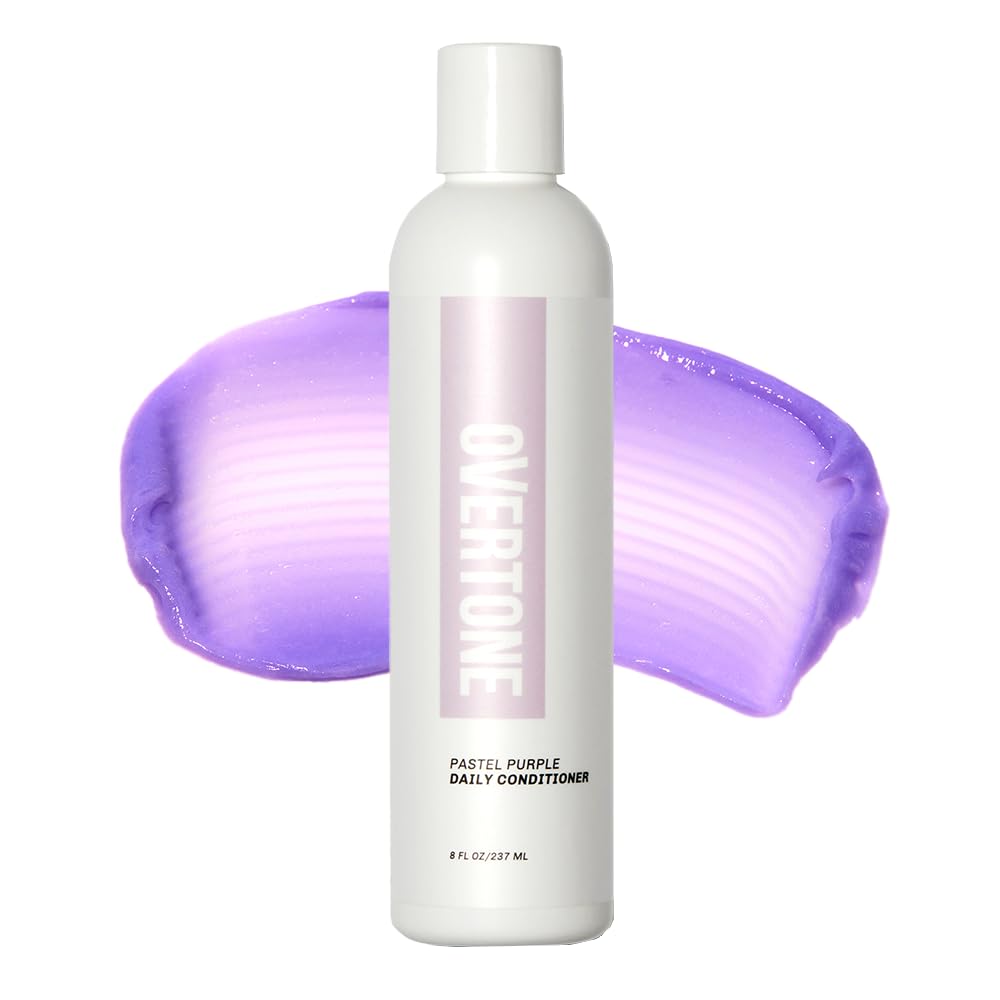 Overtone Daily Color Depositing Conditioner 8oz – Pastel Purple Lilac Lotus, Refresh & Prevent Fading, Vegan, Cruelty-Free, with Shea & Coconut