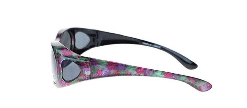 Polarized Sunglasses Fit Over 60 MM Small Oval - Floral