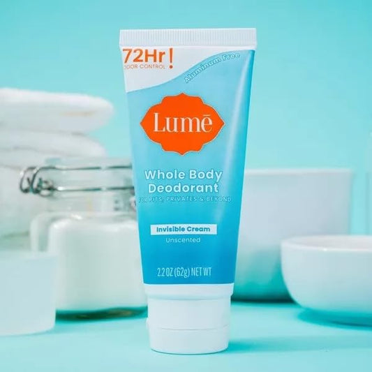 LUME Invisible Cream Tube Deodorant - Whole Body Deodorant for Arm, pits and Private - Aluminum-Free, Baking Soda Free, Hypoallergenic, Safe Beauty and Personal Care Lume