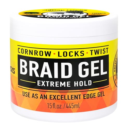 AllDay Locks Braid Gel (15 oz) | Extreme Hold, High Shine | Frizz & Flake-Free Edge Control | Tea Tree, Lavender, Peppermint Oil | Slick & Style