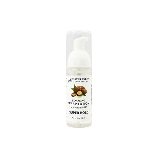 STAR CARE Foaming Wrap Lotion with Argan Oil Lightweight Styling Foam for Shine, Volume & Softness Heat-Safe for Dry Damaged Hair Lightweight