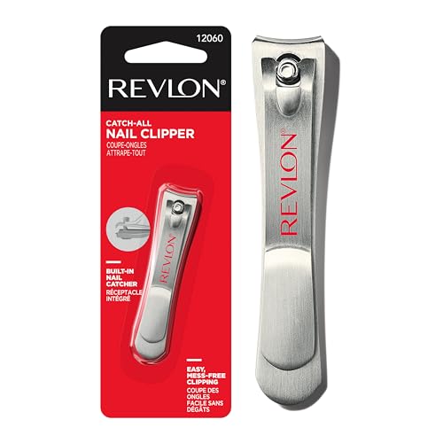 Revlon Catch-All Nail Clipper, Manicure Tool with a Contoured Blade & Built-in Nail Catcher for Mess-Free Grooming, 1 Count