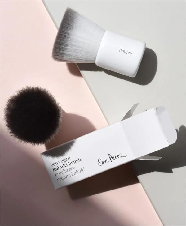 Ere Perez - Natural Eco Vegan Kabuki Makeup Brush | Multipurpose For Powder + Cream | Vegan Nylon Bristles, Cruelty-Free, Clean Beauty