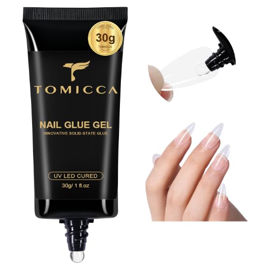 TOMICCA 4 In 1 Gel Nail Glue 30g UV Nail Glue for Press ons Semi Solid Nail Gel Glue Strong Nail Glue on Nails Tips for Fake Acrylic Nails Extension Beauty and Personal Care TOMICCA Default Title