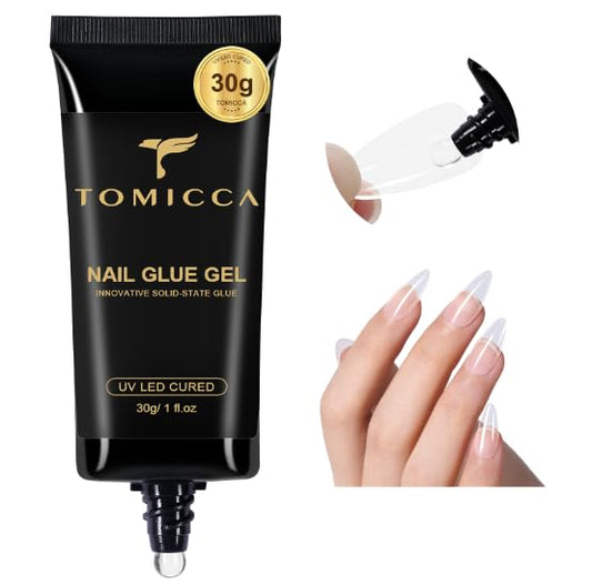 TOMICCA 4 In 1 Gel Nail Glue 30g UV Nail Glue for Press ons Semi Solid Nail Gel Glue Strong Nail Glue on Nails Tips for Fake Acrylic Nails Extension Beauty and Personal Care TOMICCA Default Title