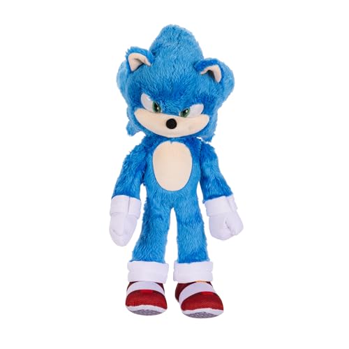 Sonic 3 The Hedgehog The Movie - Official Sega Licensed - Deluxe Sonic Soft Toy - 33cm - Blue Hedgehog - Soft - Realistic Details - Sparkling Eyes…