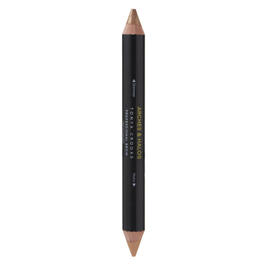 Arches & Halos Brow Highlighting and Concealer Crayon - Golden - Shaping and Shimmer Eyebrow Stick and Highlighter Duo - Soft, Ultra Creamy Formula