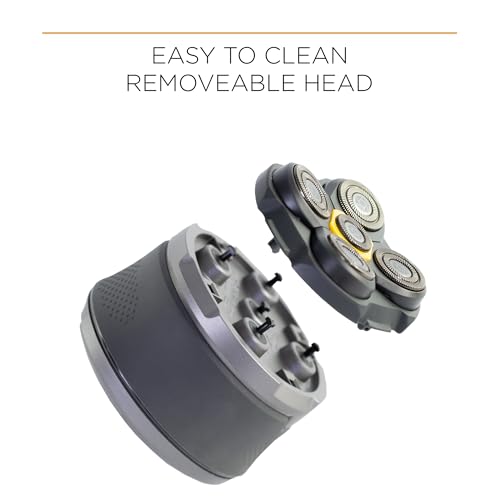 Microtouch Titanium Electric Head Shaver - Rechargeable Head and Face Shaver for Men, Cordless Razor