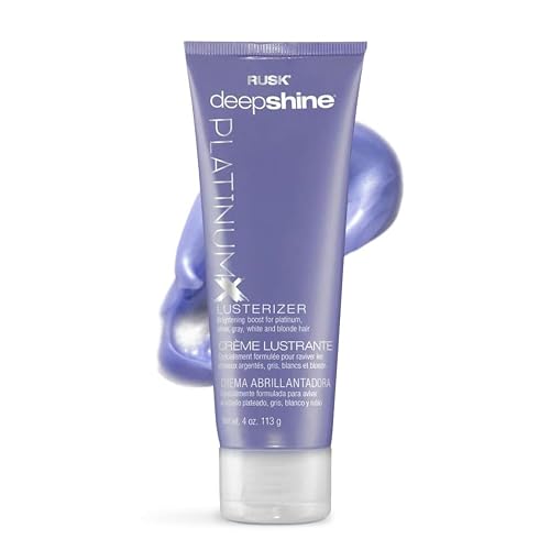 RUSK Deepshine PlatinumX Violet Lusterizer - Color Enhancing Styling Cream for Bleached Hair - Hair Styling Products for Brassiness, Frizz Control