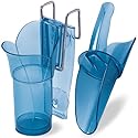 San Jamar Saf-T-Scoop Ice Scoop with Storage Caddy for Kitchens, Restaurants, And Fast Food, Plastic, 20 To 24 Ounces, Blue