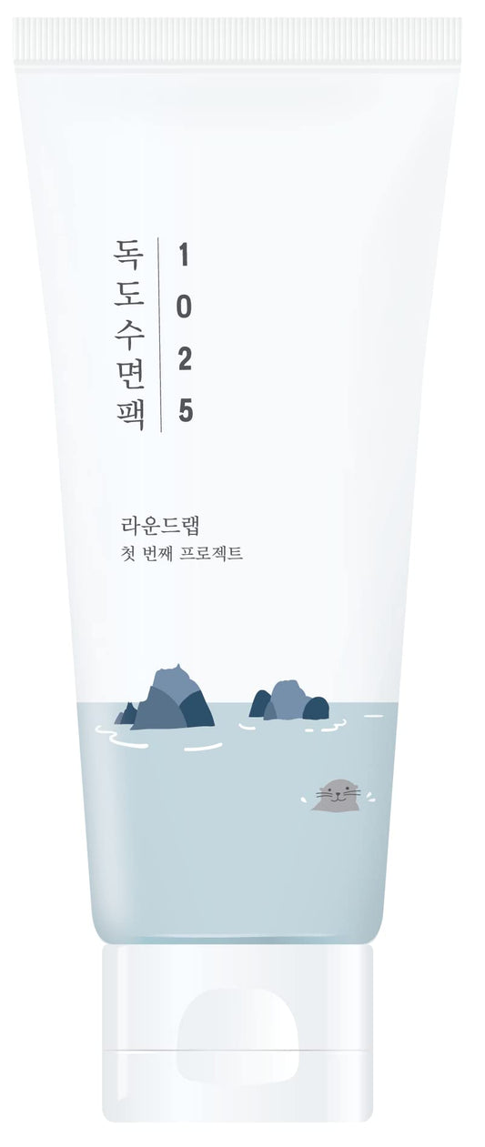 ROUND LAB 1025 Dokdo Sleeping Pack (Unscented) | All-In-One Facial Night Cream developed for irritated skin by UV rays and high temperatures