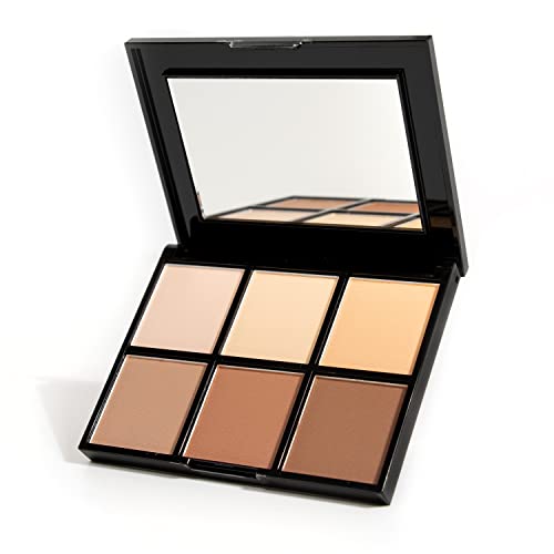 Palladio Definer Contour and Highlight Palette, Perfect for Sculpting Facial Features, Blendable Satin Finish Colors, 6 shades for Contouring