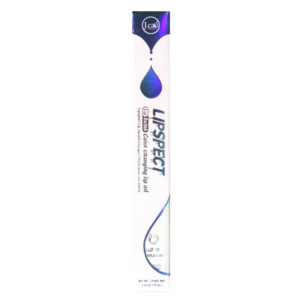 J.CAT BEAUTY Lipspect Lip Switch, Color Changing Lip Oil, LLO 101 Peach, Please, 0.1 fl oz (3 ml)