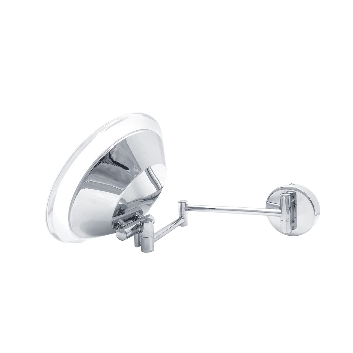 WS Bath Collections Beauty 300T Beauty 18" W x 3-1/8" H Modern Circular Framed Makeup Wall Mirror with LED Lighting - Polished Chrome Beauty and Personal Care WS Bath Collections