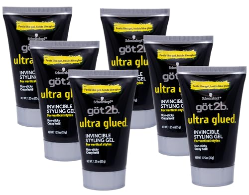 got2b, Ultra Glued, Invincible Styling Gel, 1.25 Oz., Pack of 6