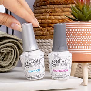 Gelish Dynamic Duo - Foundation Base & Top It Off Sealer Gel Set, Long-lasting, High-Shine Finish for Gel Manicures, Cures Fast in LED/UV Light, No